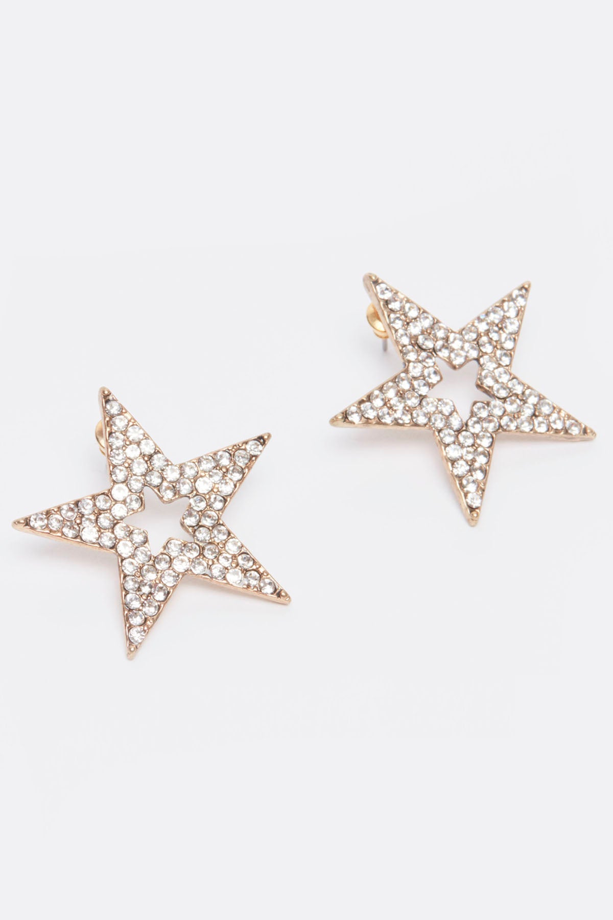 Studded Star Shaped Earrings with Pushback Closure