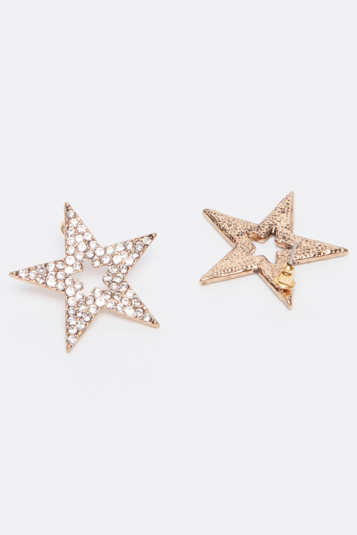 Studded Star Shaped Earrings with Pushback Closure