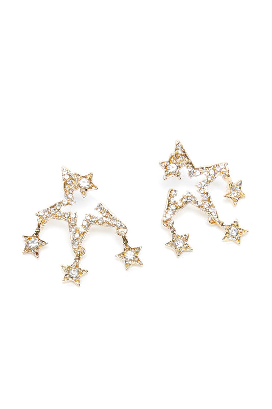 Studded Dangling Earrings with Pushback Closure