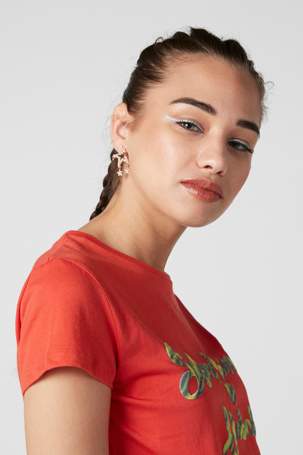 Studded Dangling Earrings with Pushback Closure