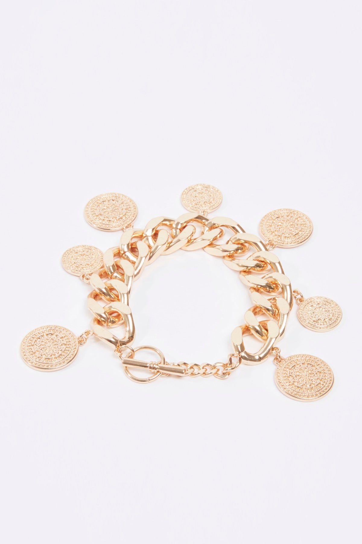 Metallic Charms Bracelet with Clasp