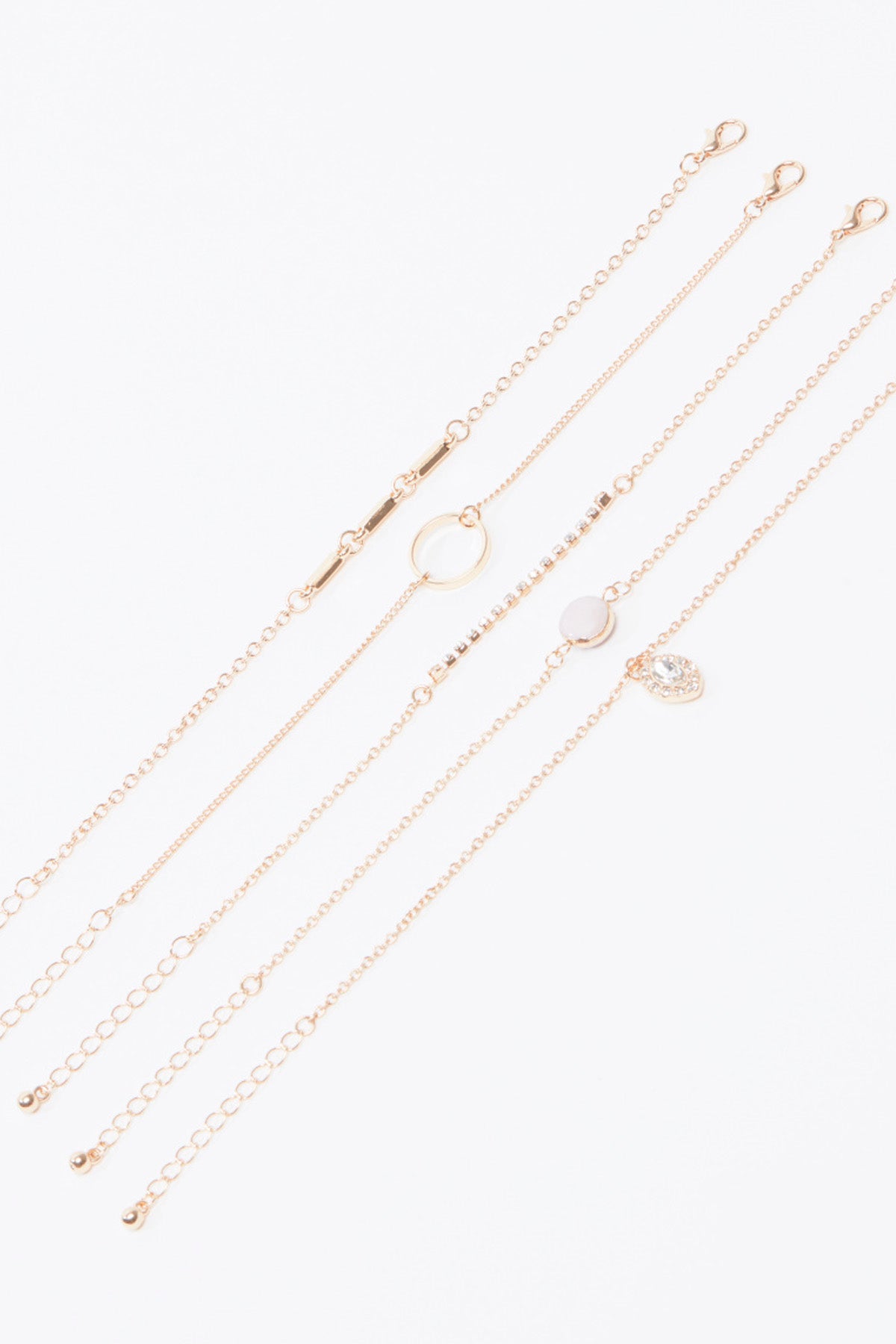 Embellished Bracelets with Lobster Clasp - Set of 5