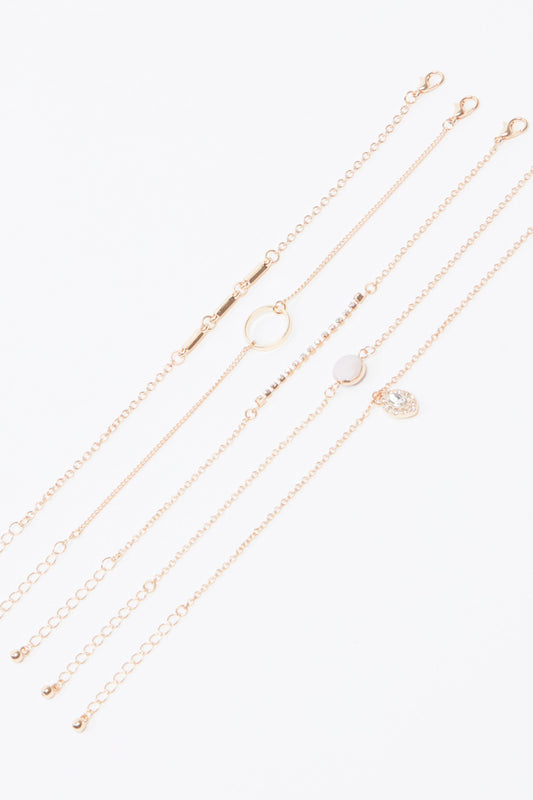 Embellished Bracelets with Lobster Clasp - Set of 5
