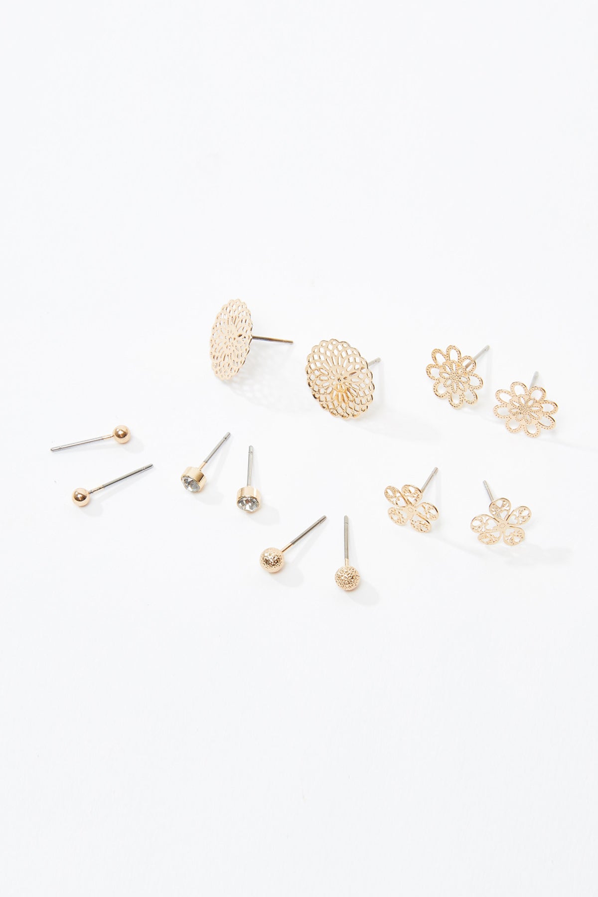 Embellished Studs with Pushback Closure - Set 0f 6