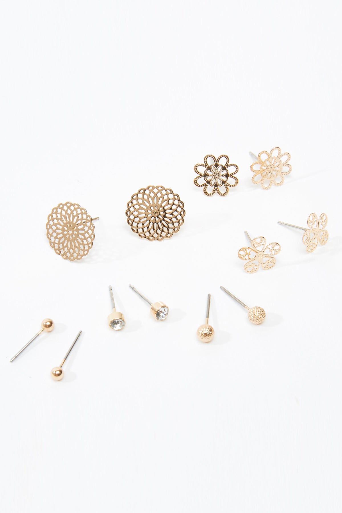 Embellished Studs with Pushback Closure - Set 0f 6