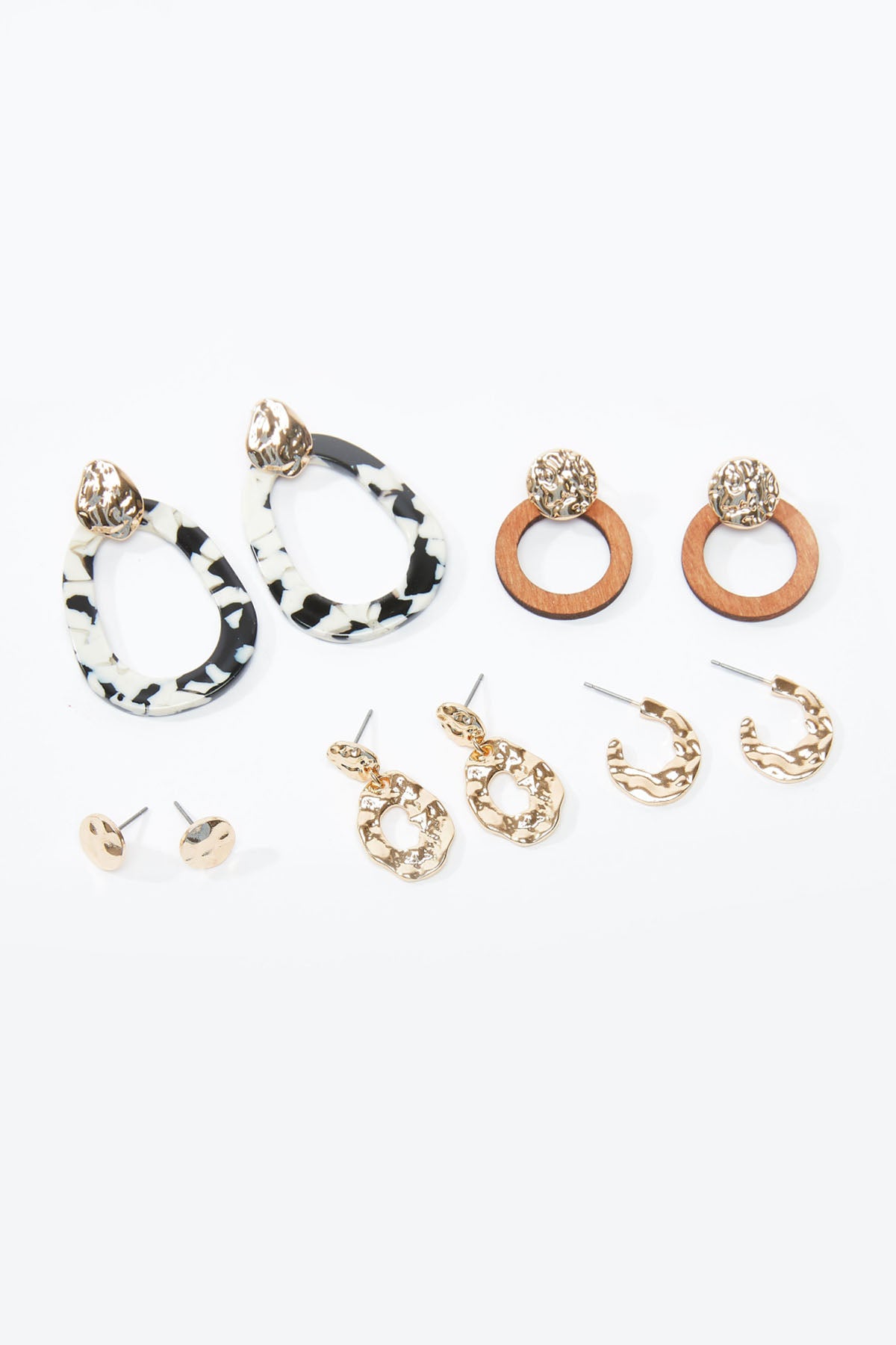Assorted Earrings with Pushback Closure - Set of 5
