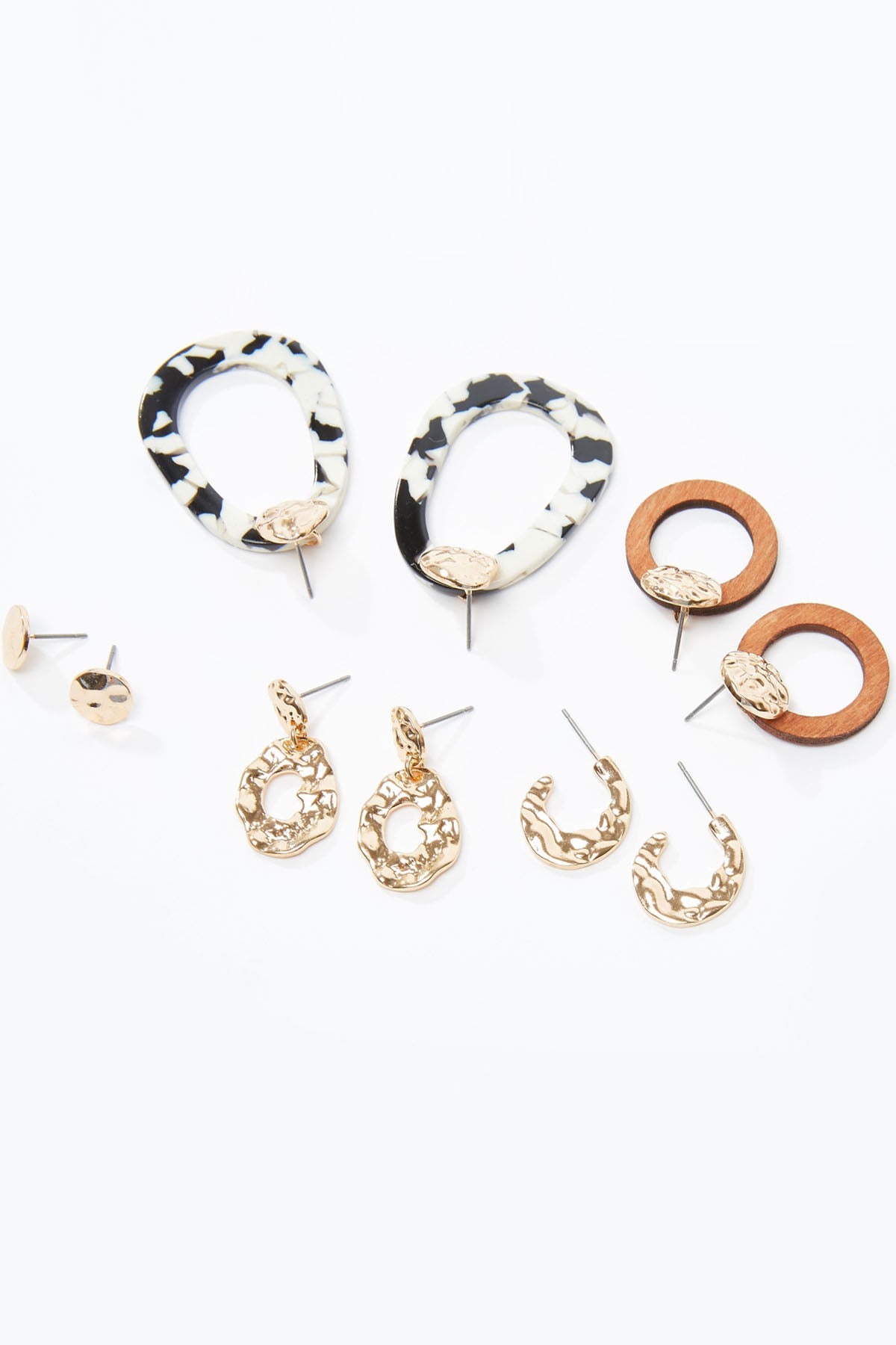 Assorted Earrings with Pushback Closure - Set of 5