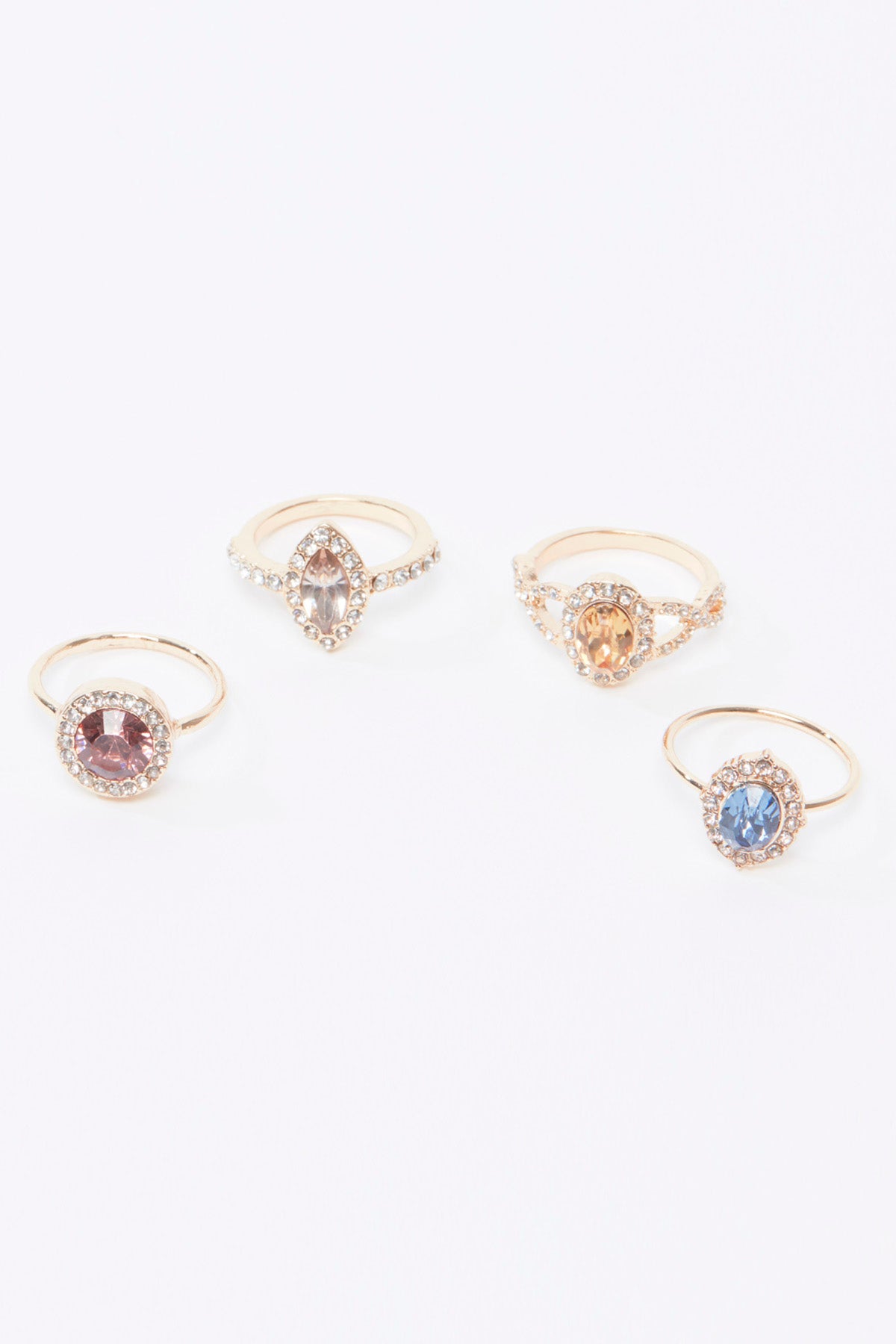 Set of 4 - Studded Finger Rings