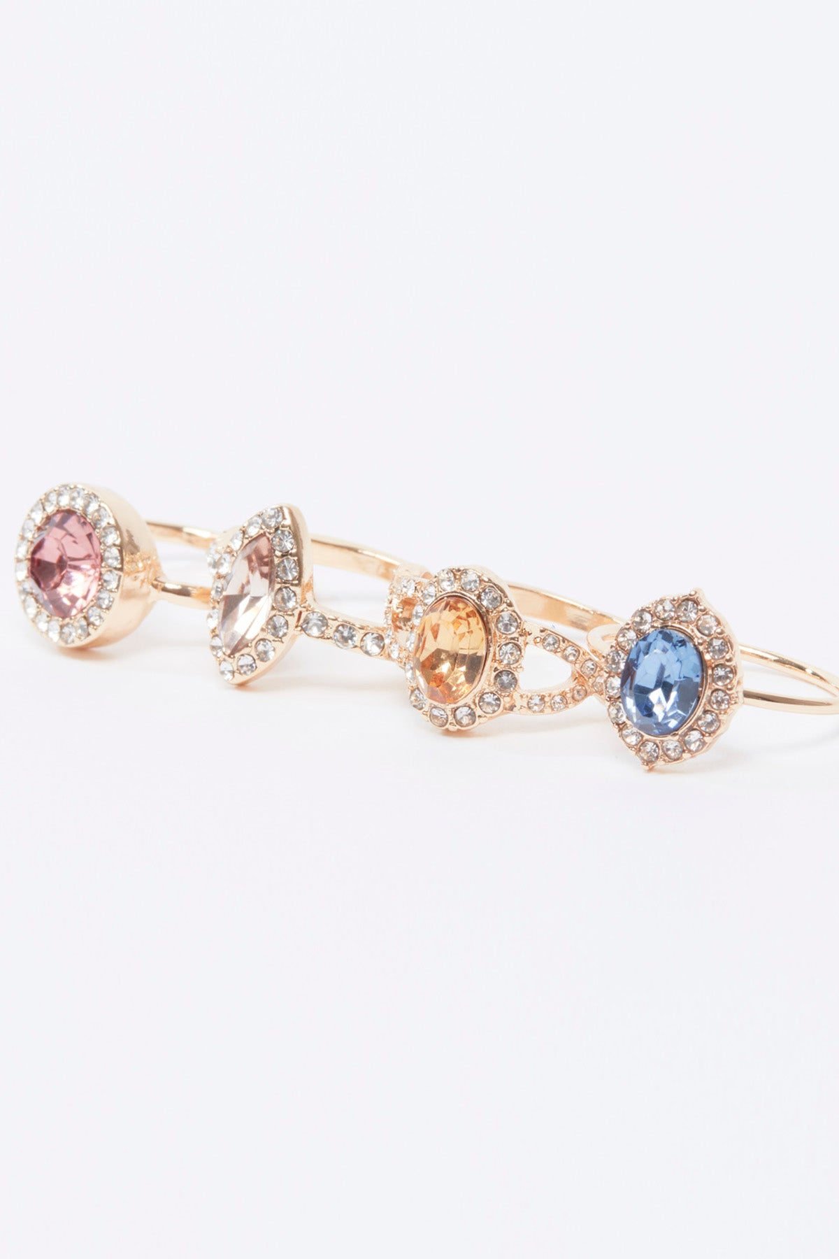 Set of 4 - Studded Finger Rings