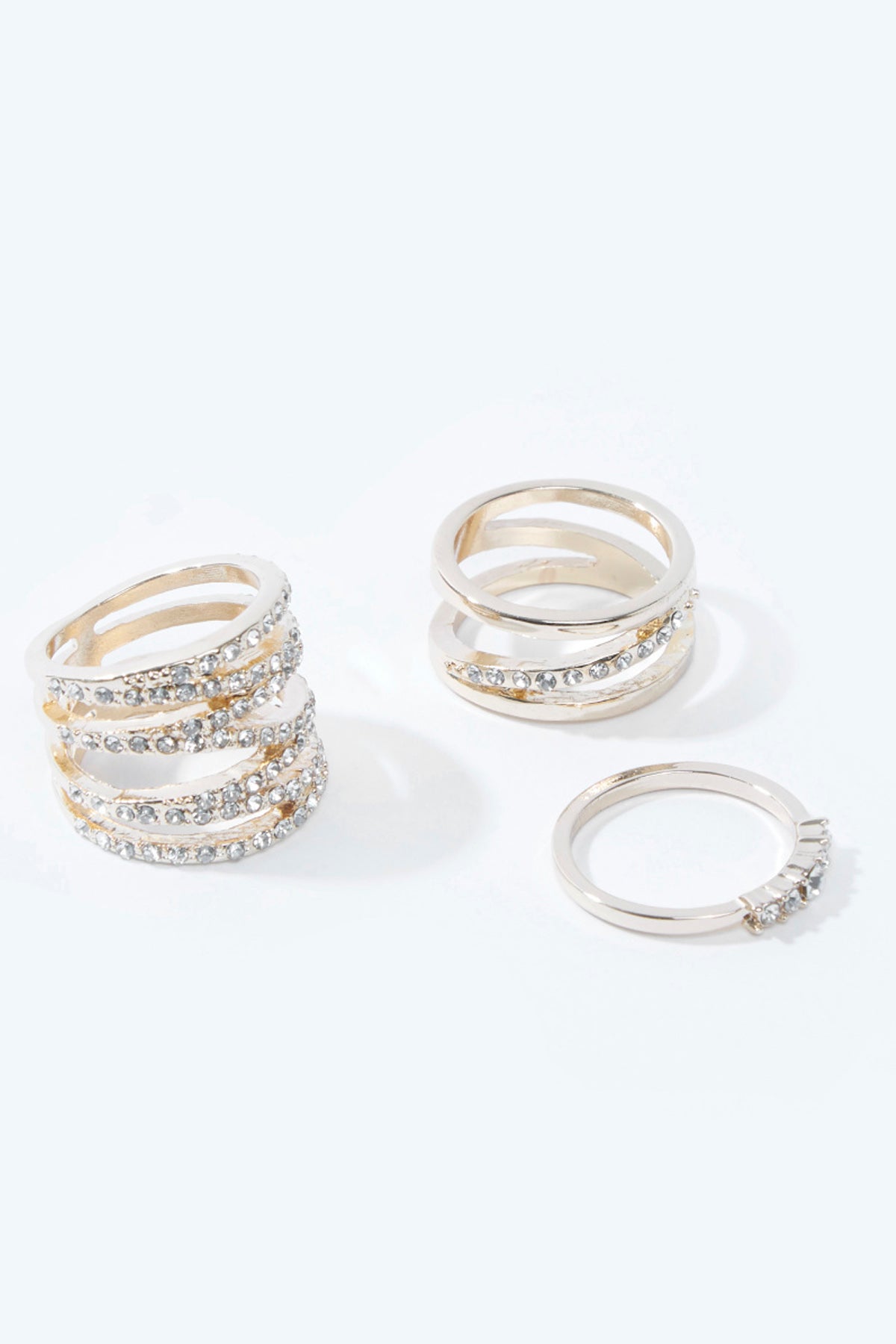 Set of 3 - Studded Finger Rings