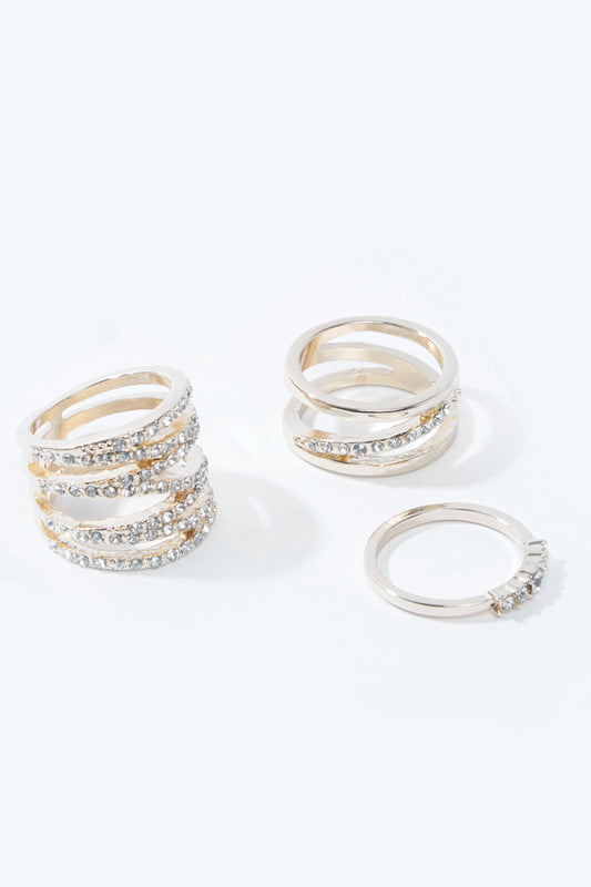 Set of 3 - Studded Finger Rings
