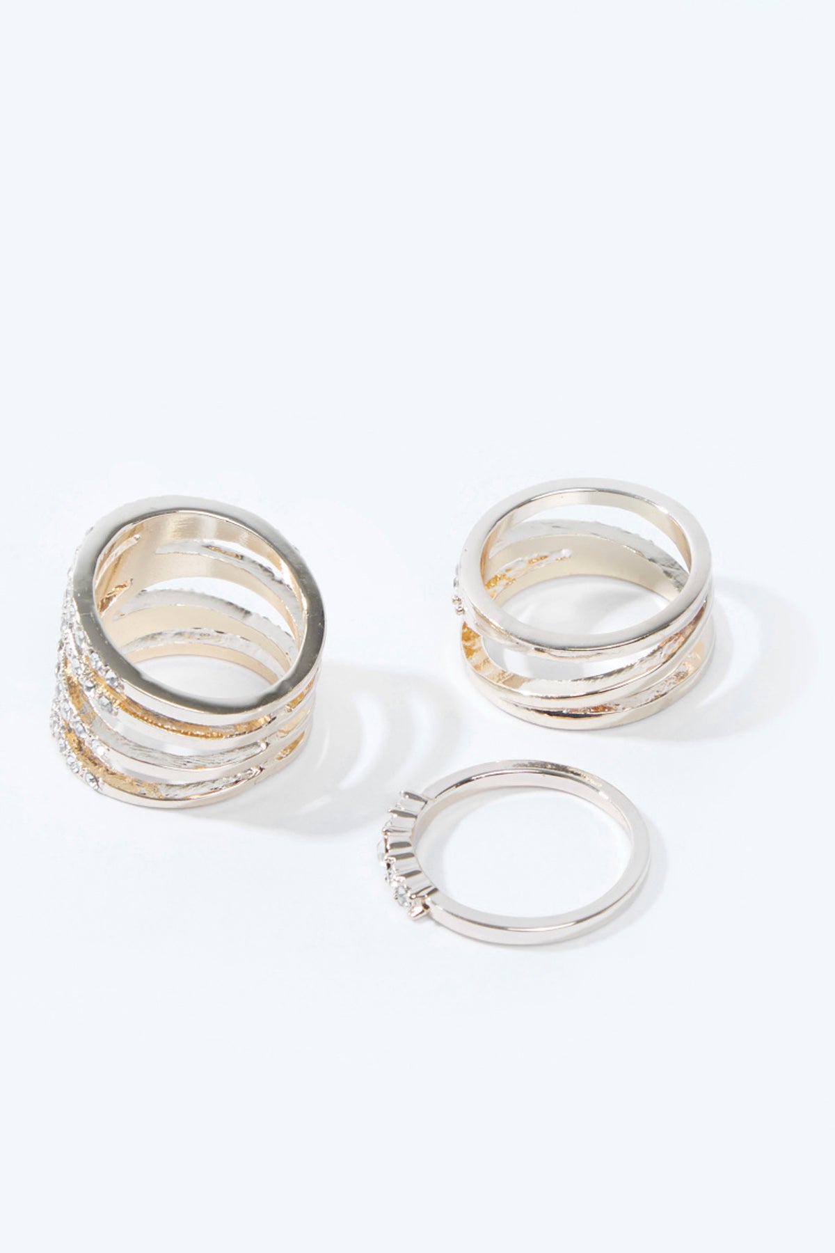 Set of 3 - Studded Finger Rings