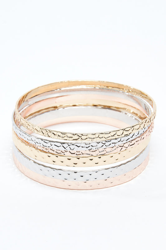 Textured Bangles - Set of 6