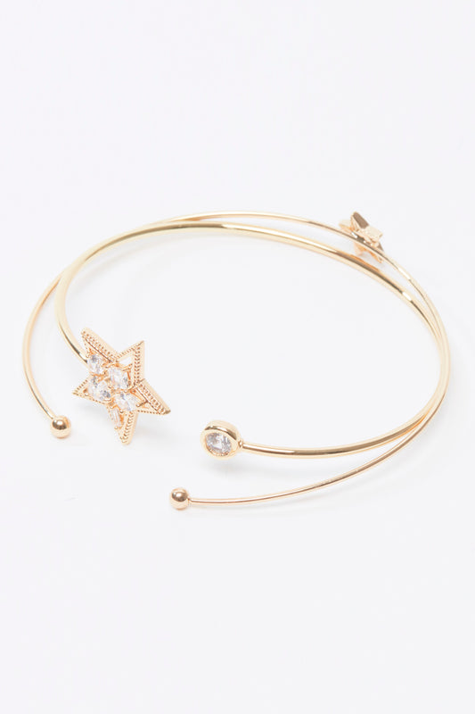 Embellished Cuffed Bracelet - Set of 2