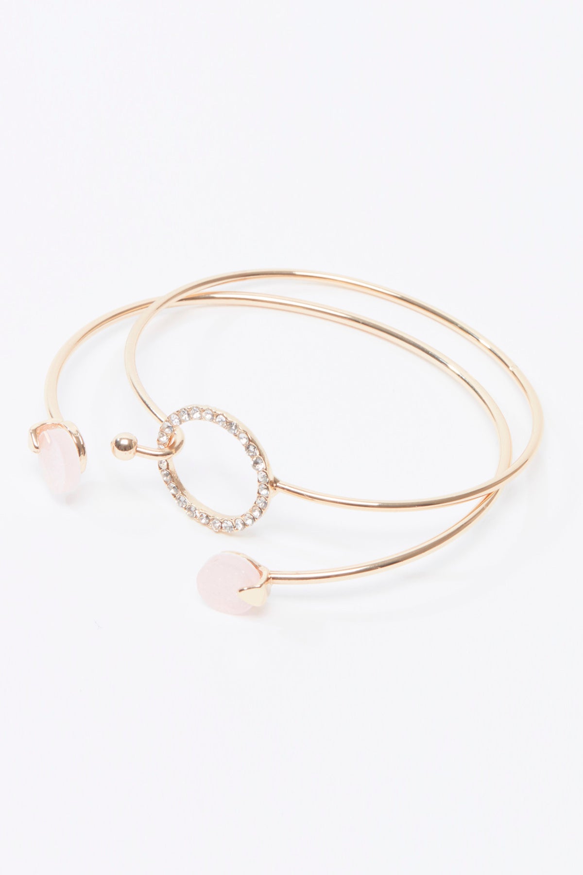 Embellished Cuffed Bracelet - Set of 2