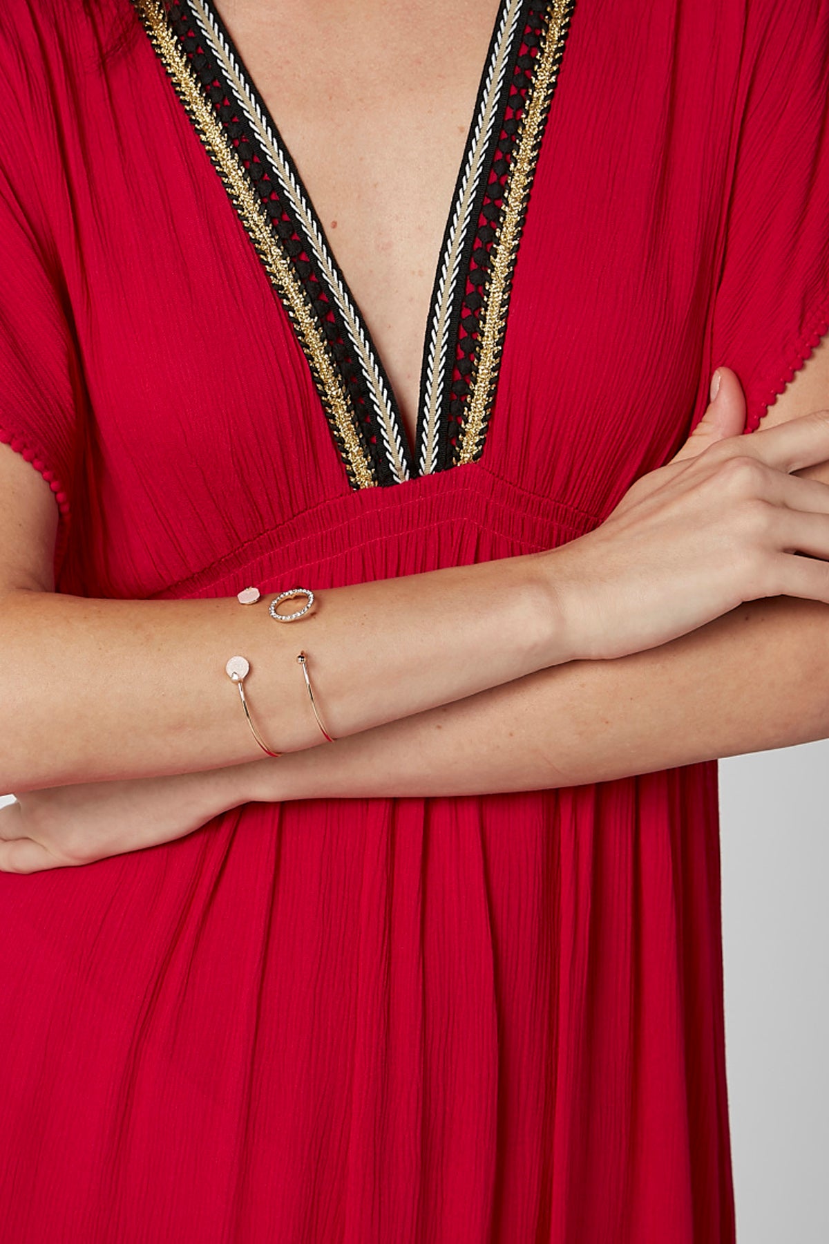 Embellished Cuffed Bracelet - Set of 2