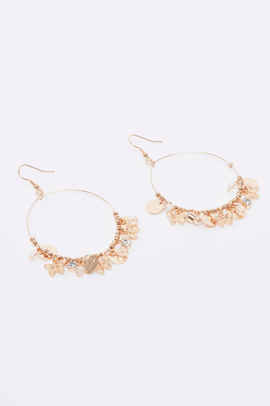 Hoop Earrings with Charms and Fish Hook