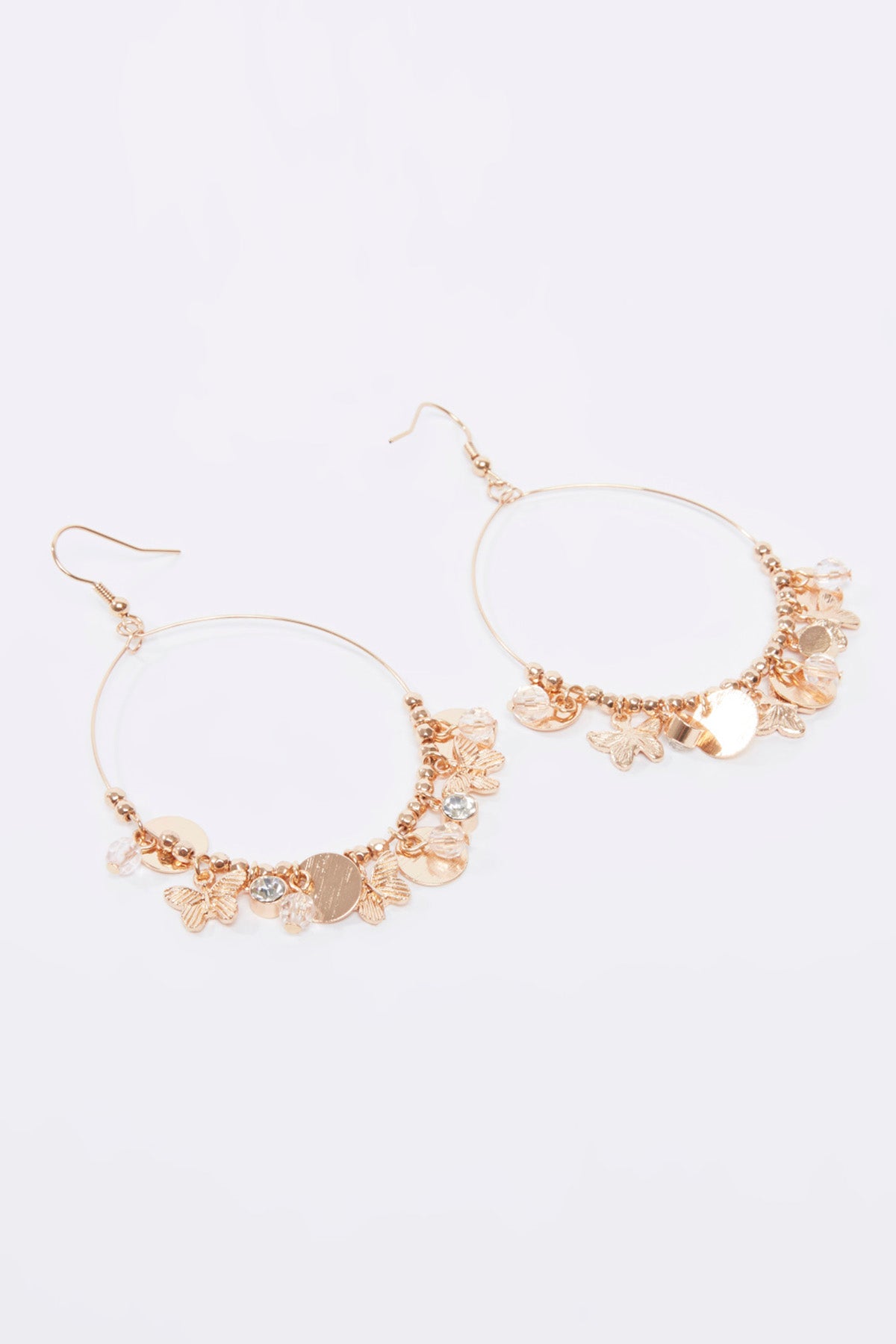 Hoop Earrings with Charms and Fish Hook
