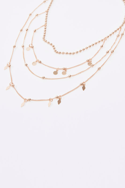 Embellished Layered Necklace with Lobster Clasp