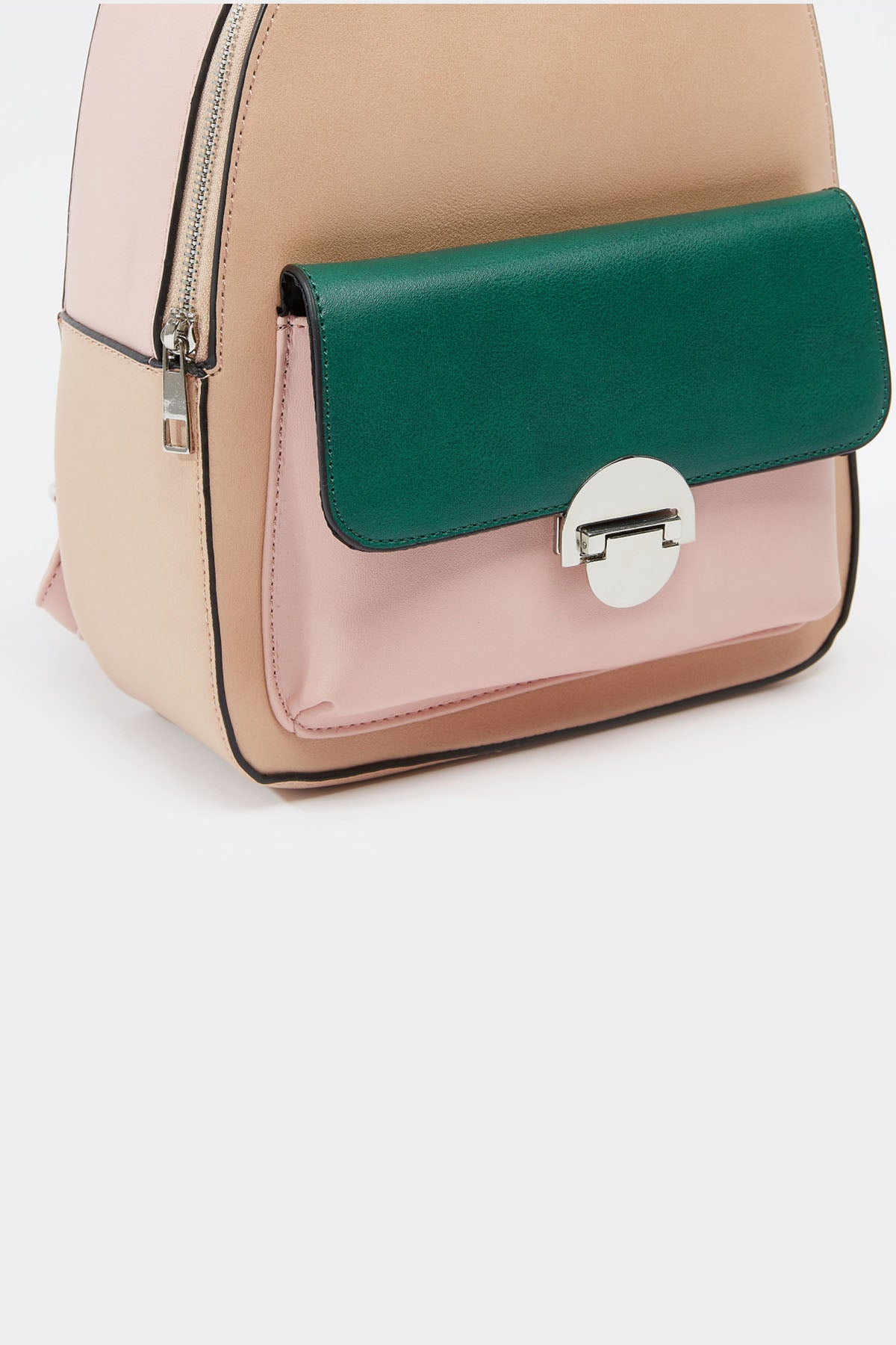 Textured Backpack with Zip Closure and Adjustable Straps