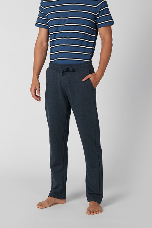 Solid Pyjamas with Pocket Detail and Drawstring