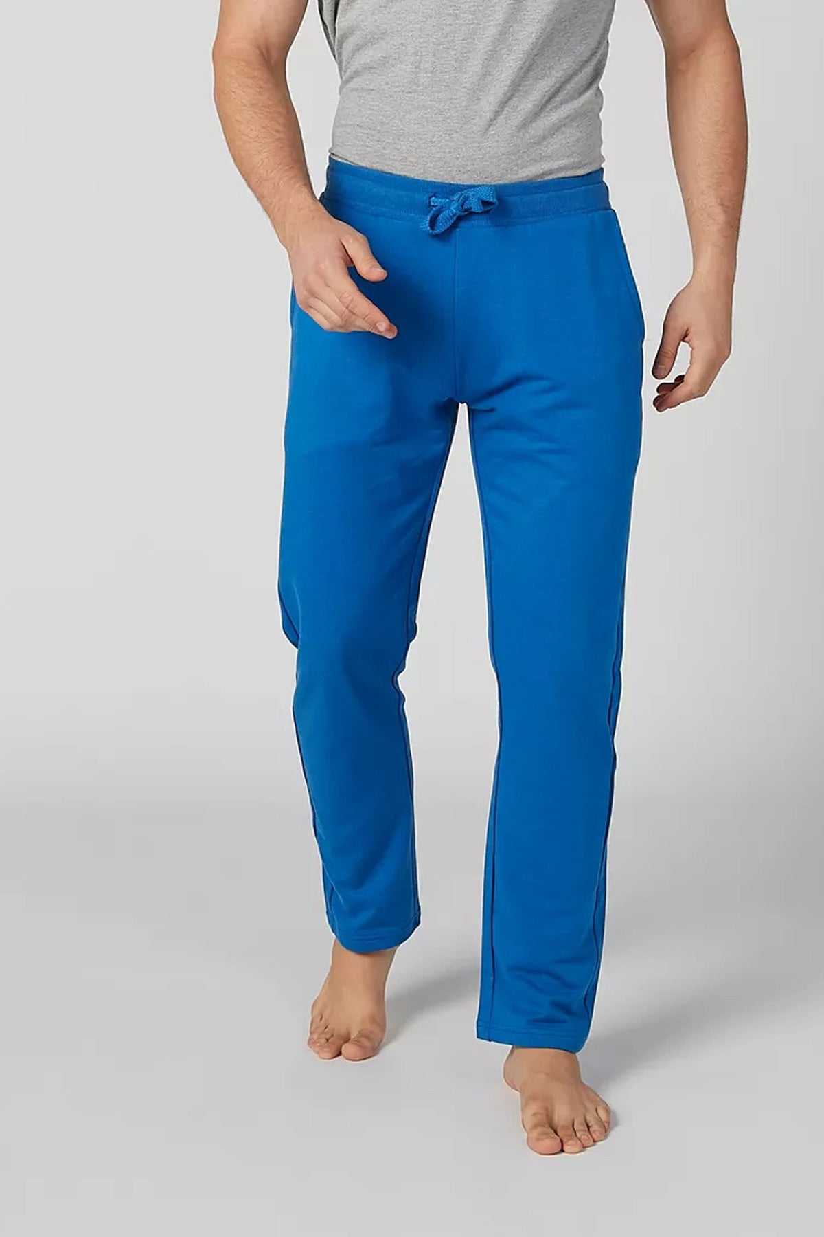 Full Length Plain Pants with Pocket Detail and Drawstring