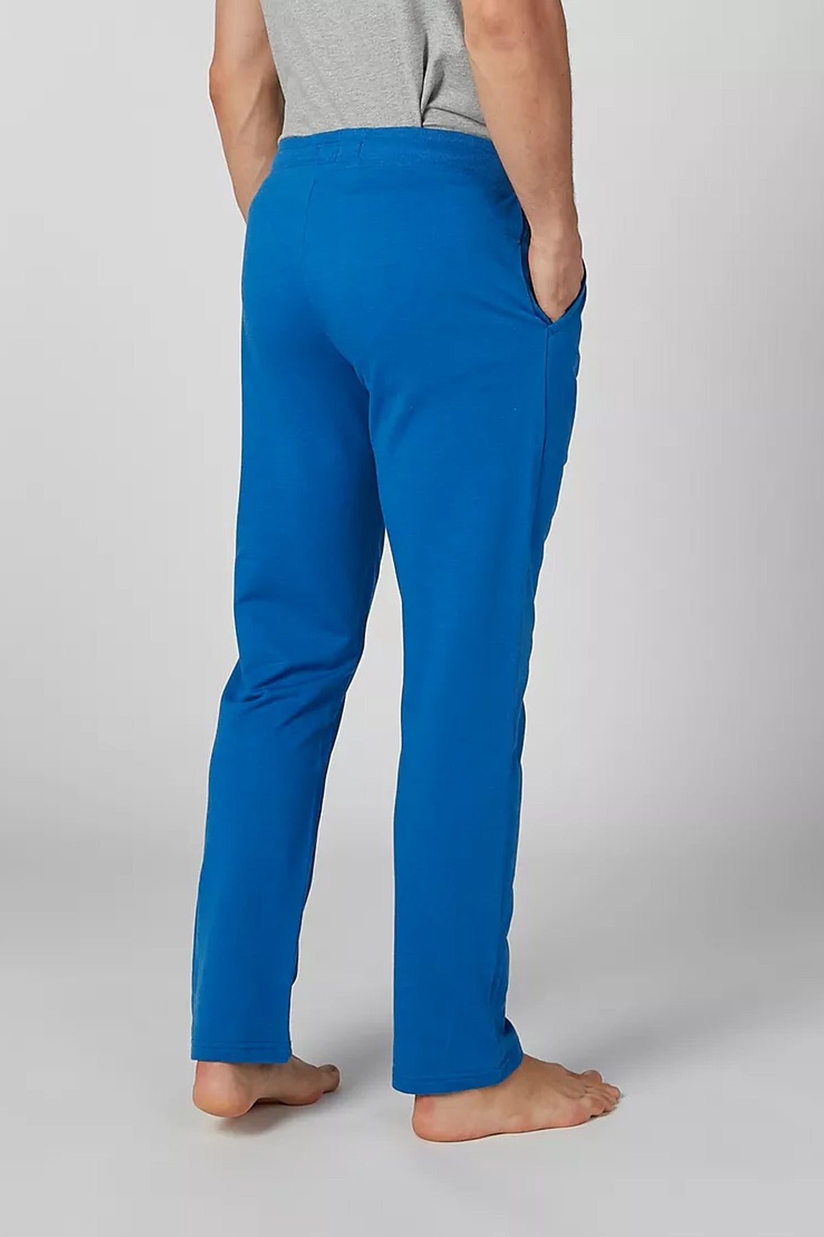 Full Length Plain Pants with Pocket Detail and Drawstring