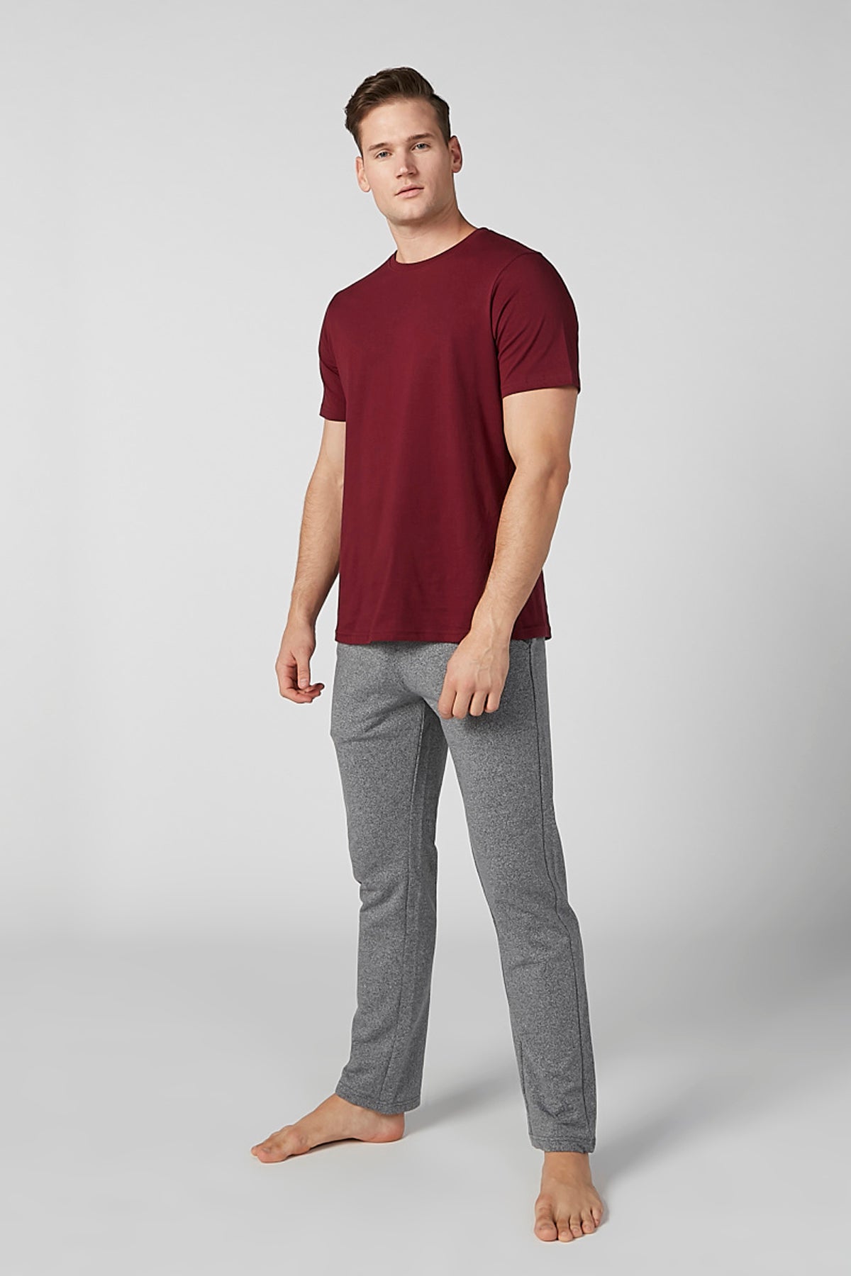 Full Length Plain Pants with Pocket Detail and Drawstring
