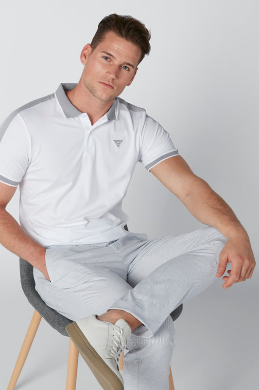 Polo Neck T-Shirt in Regular Fit with Short Sleeves