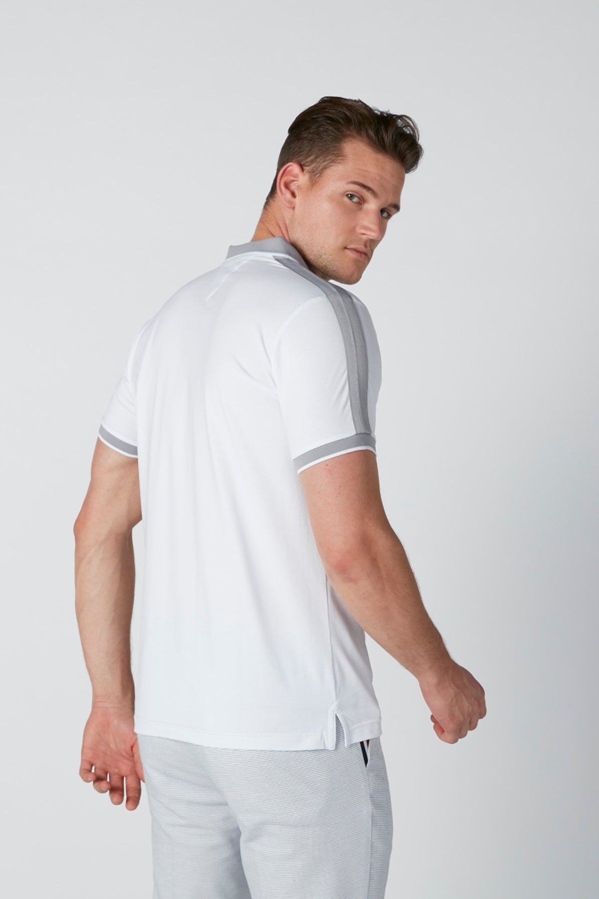 Polo Neck T-Shirt in Regular Fit with Short Sleeves