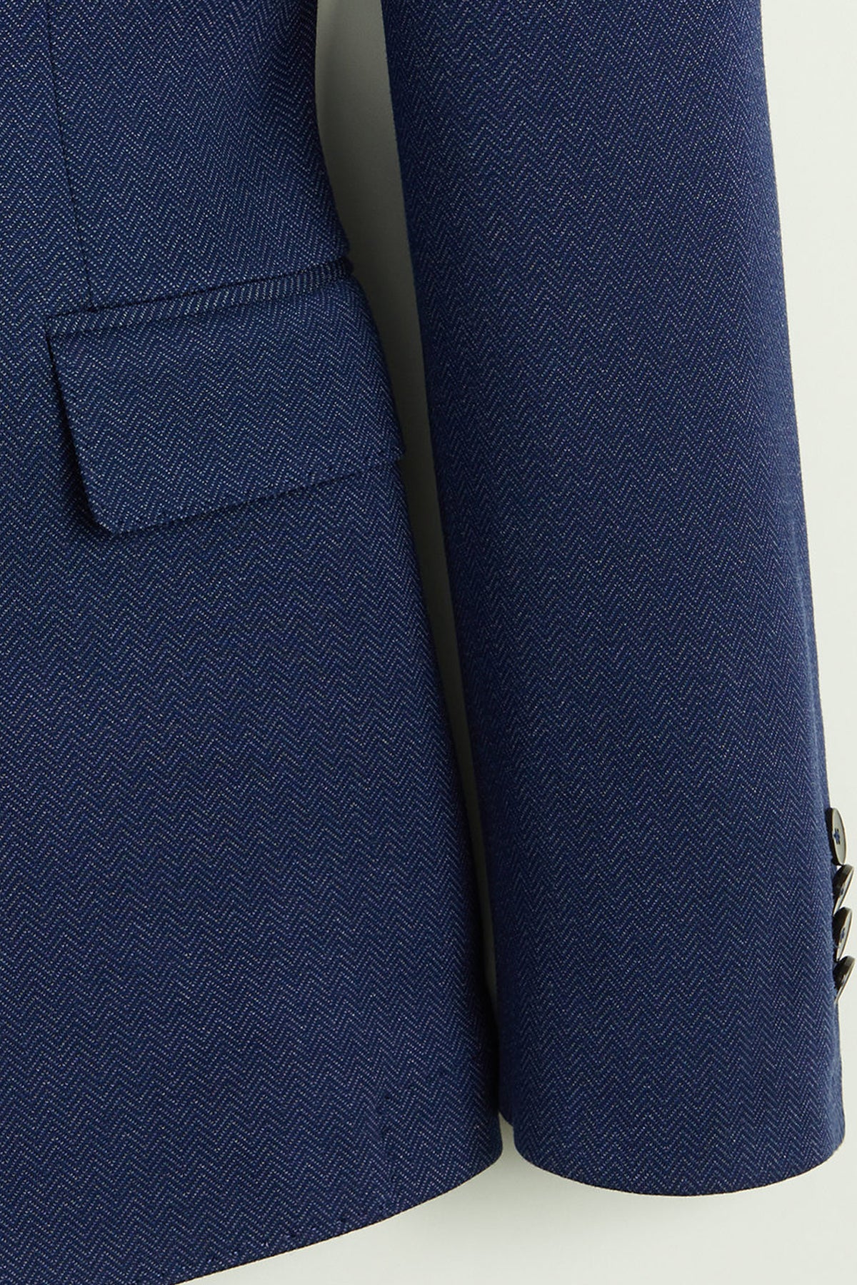 Slim Fit Herringbone Structured Blazer