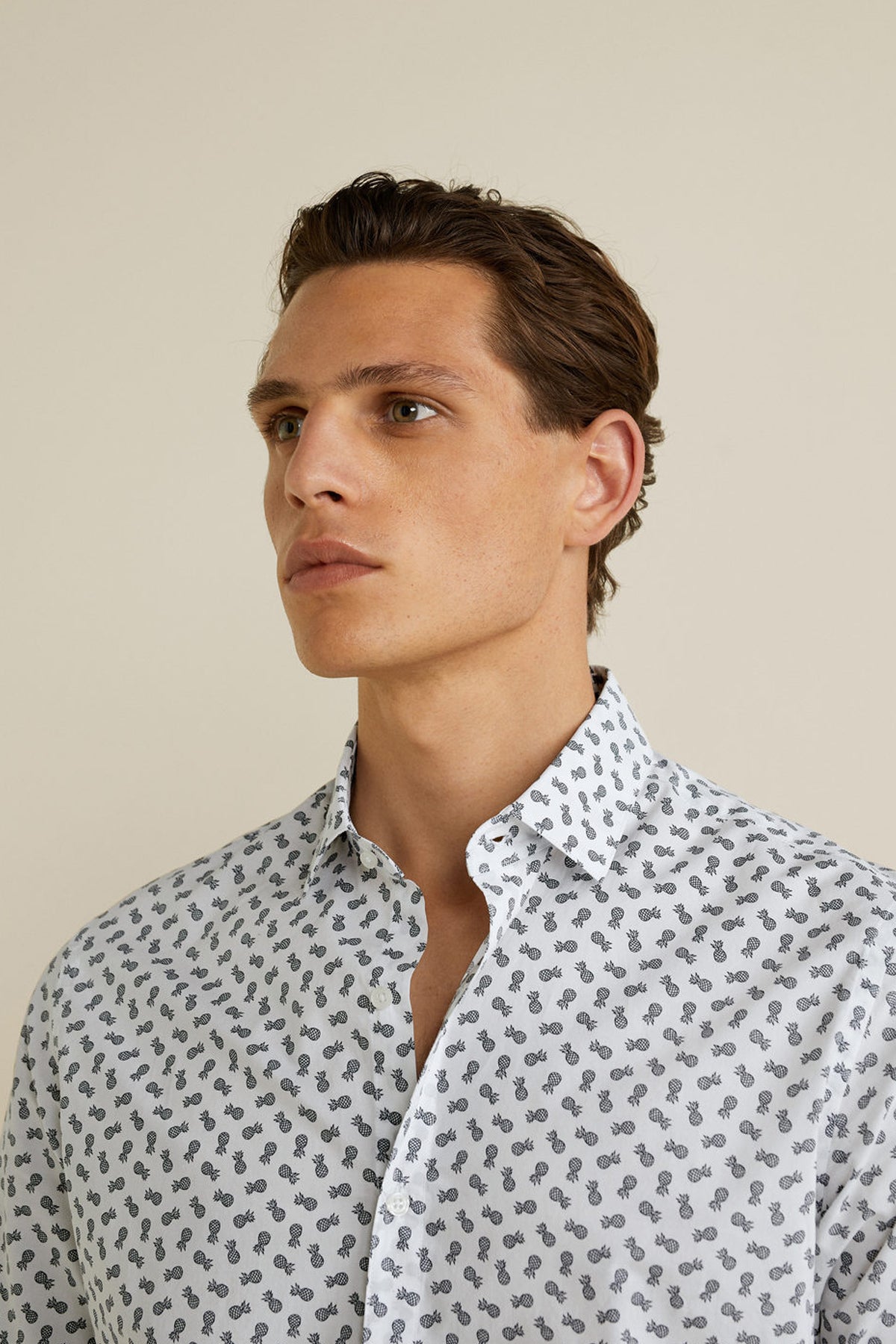 Slim Fit Printed Cotton Shirt