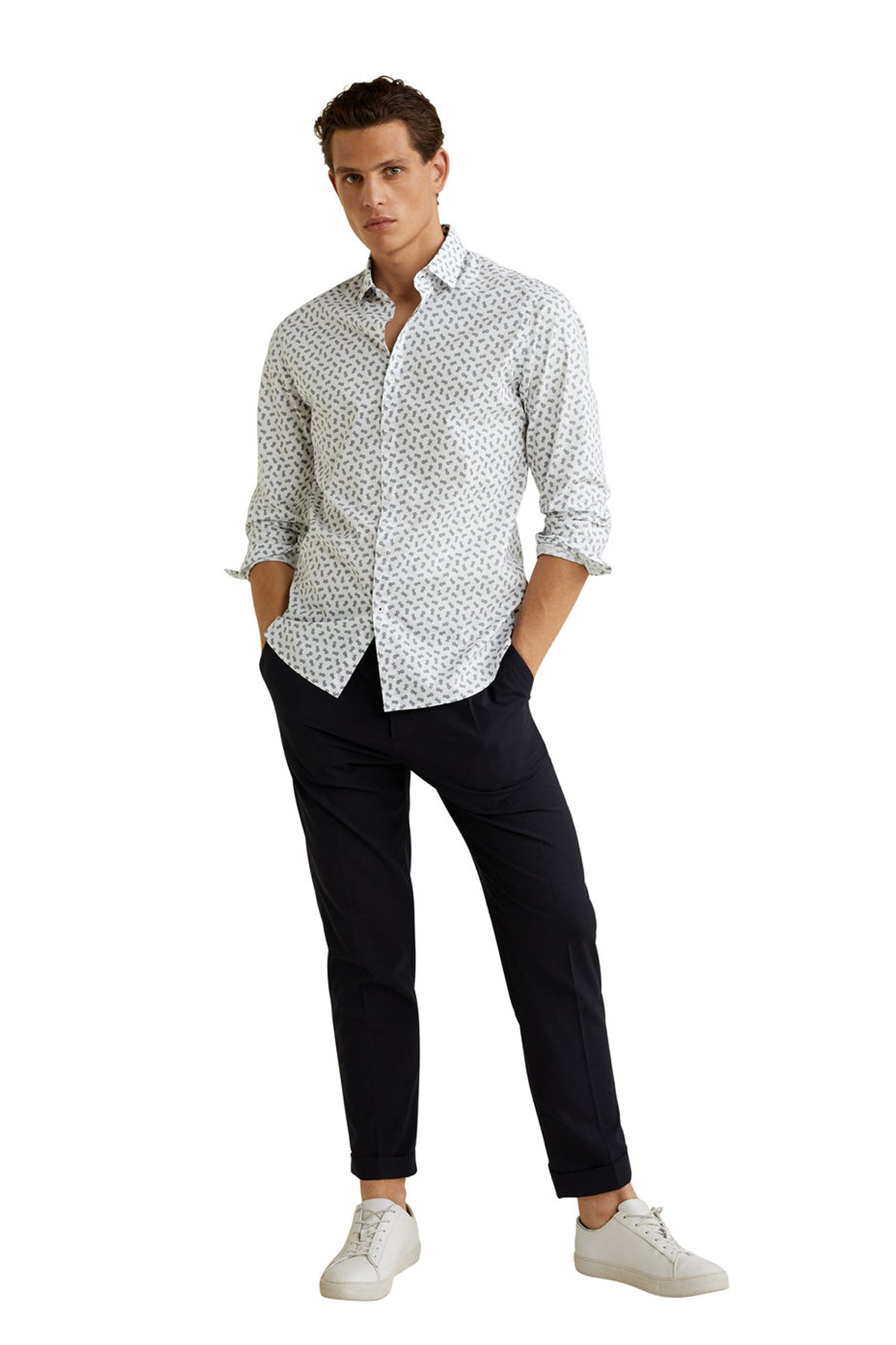 Slim Fit Printed Cotton Shirt