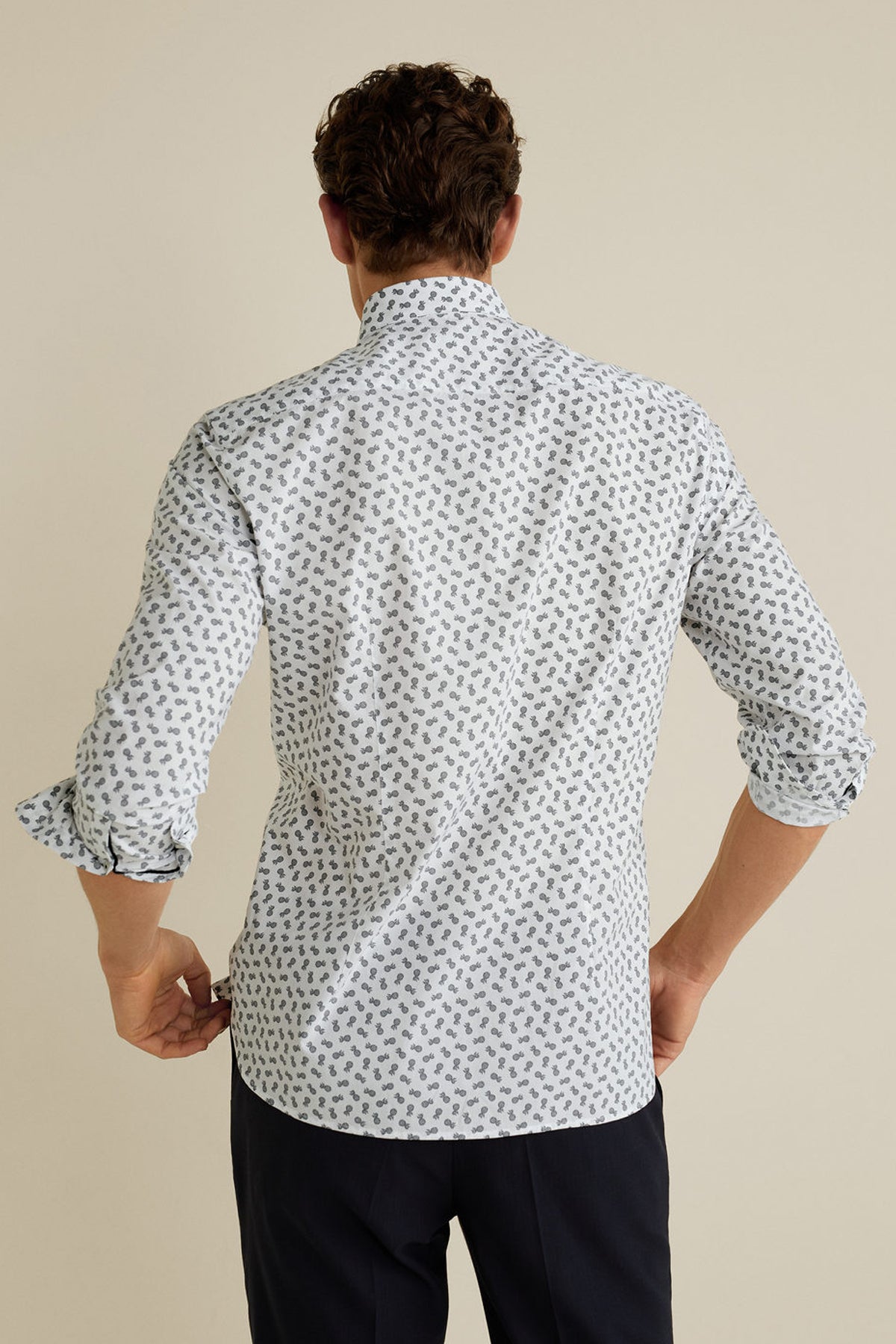 Slim Fit Printed Cotton Shirt