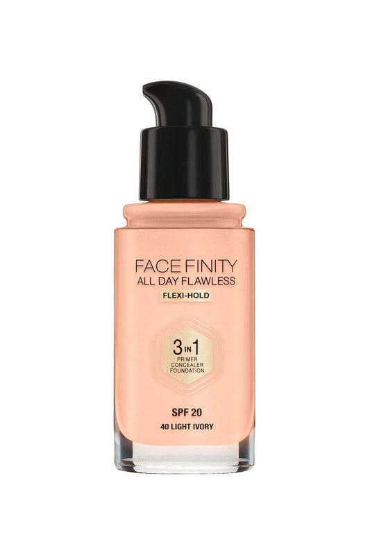 Facefinity All Day Flawless, Liquid Foundation, 3in1, 040 Light Ivory, 30 ml