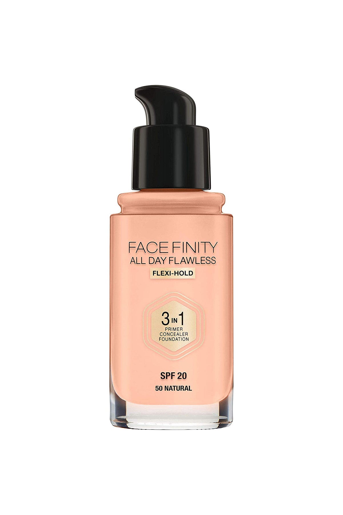 Facefinity All Day Flawless, Liquid Foundation, 3in1, 050 Natural, 30 ml