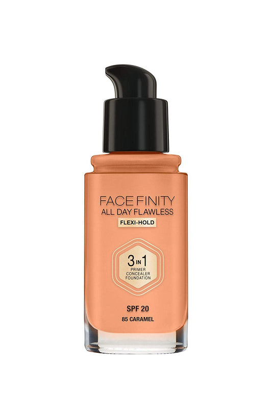 Facefinity All Day Flawless, Liquid Foundation, 3in1, 085 Caramel, 30 ml