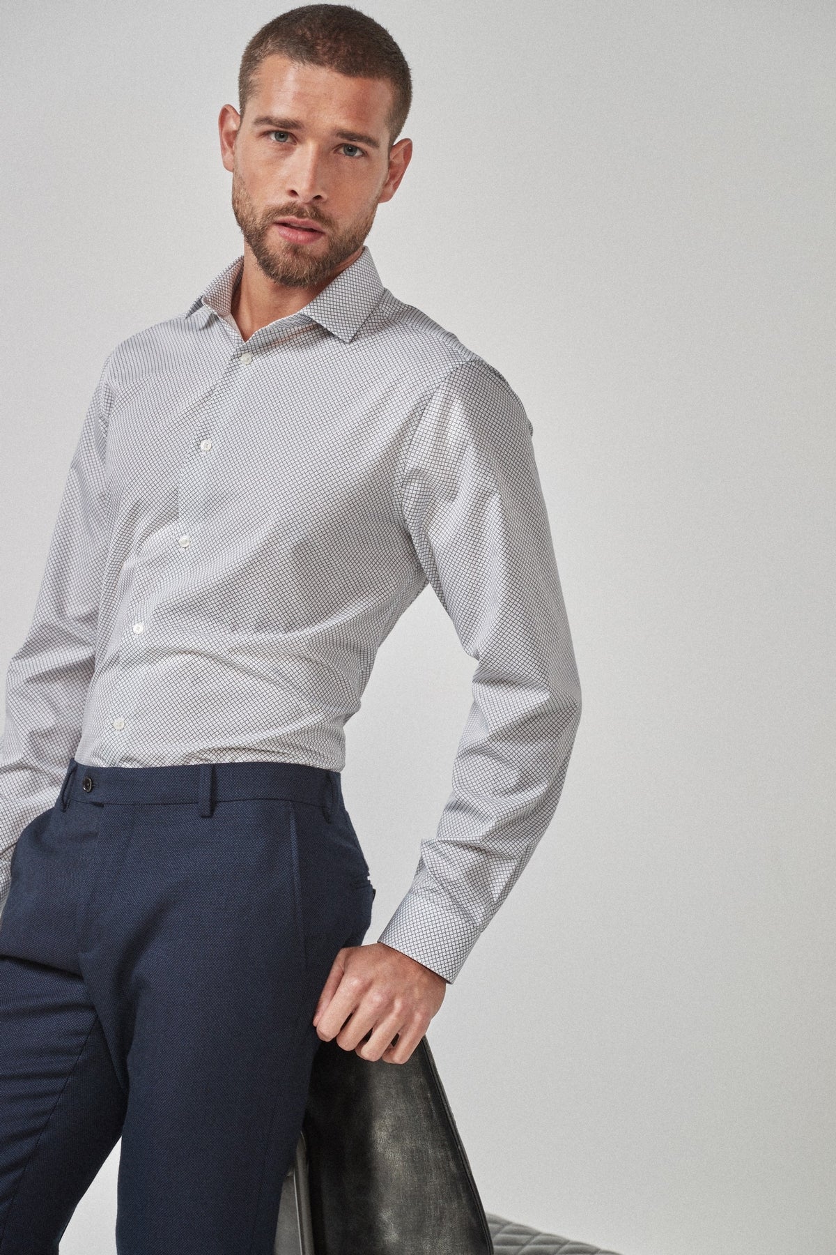Regular Fit Printed Shirt With Tie