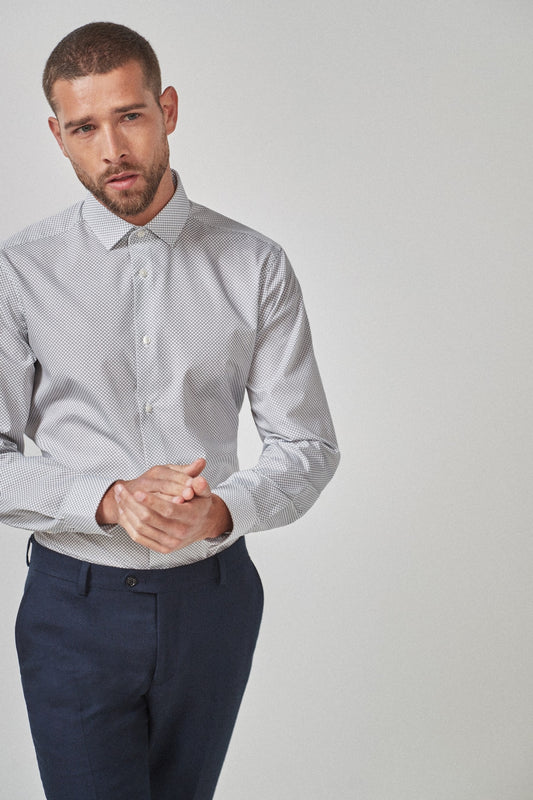 Regular Fit Printed Shirt With Tie