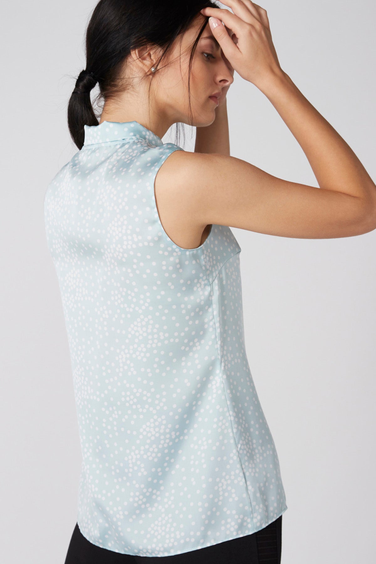Printed Sleeveless Top with Tie Ups