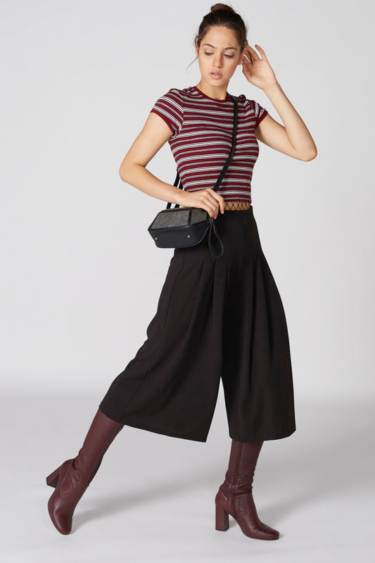 Pleated Culottes with Pocket Detail
