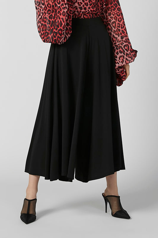 Plain Mid Waist Culottes with Elasticised Waistband