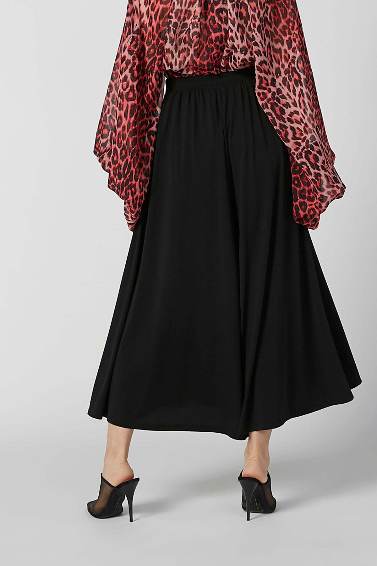 Plain Mid Waist Culottes with Elasticised Waistband