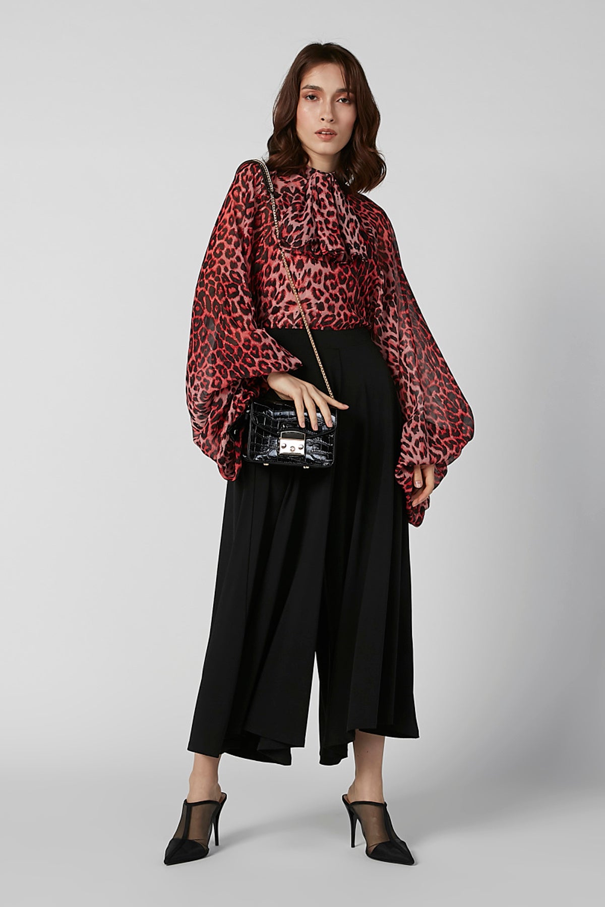 Plain Mid Waist Culottes with Elasticised Waistband