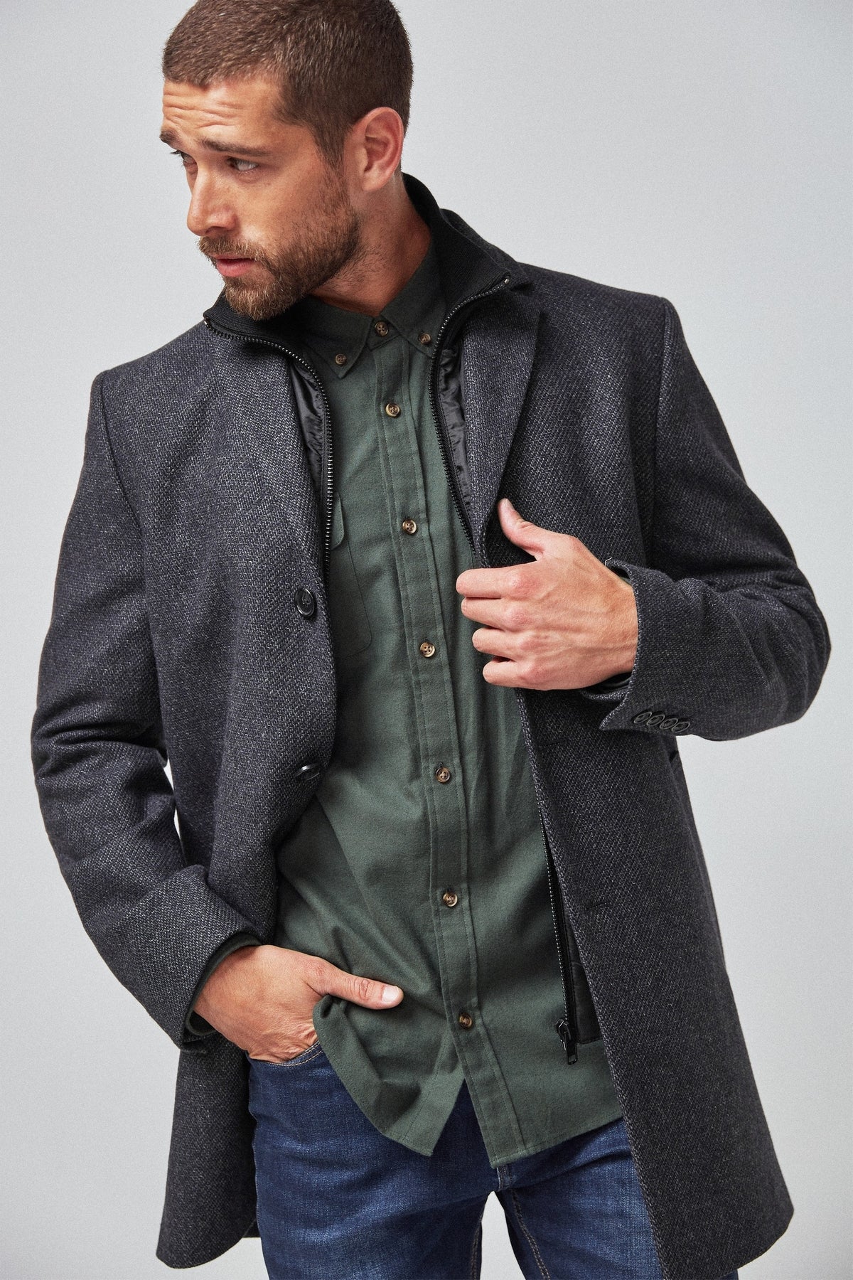 Zip Epsom Coat