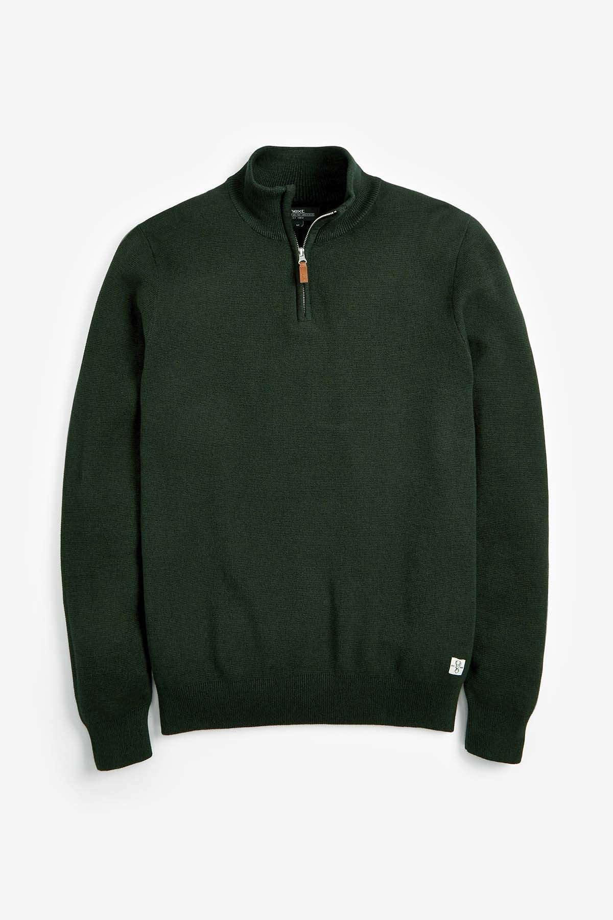 Cotton Premium Zip Neck Jumper