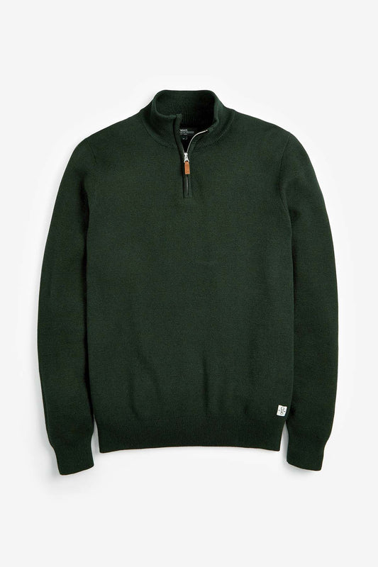 Cotton Premium Zip Neck Jumper