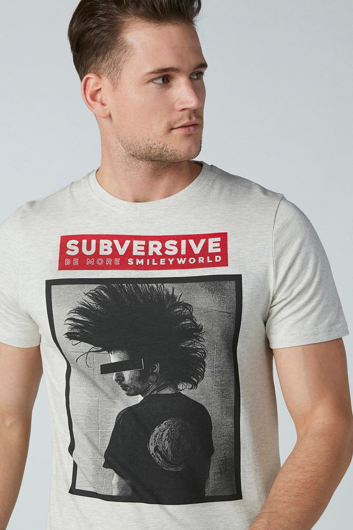 Printed T-shirt with Round Neck and Short Sleeves
