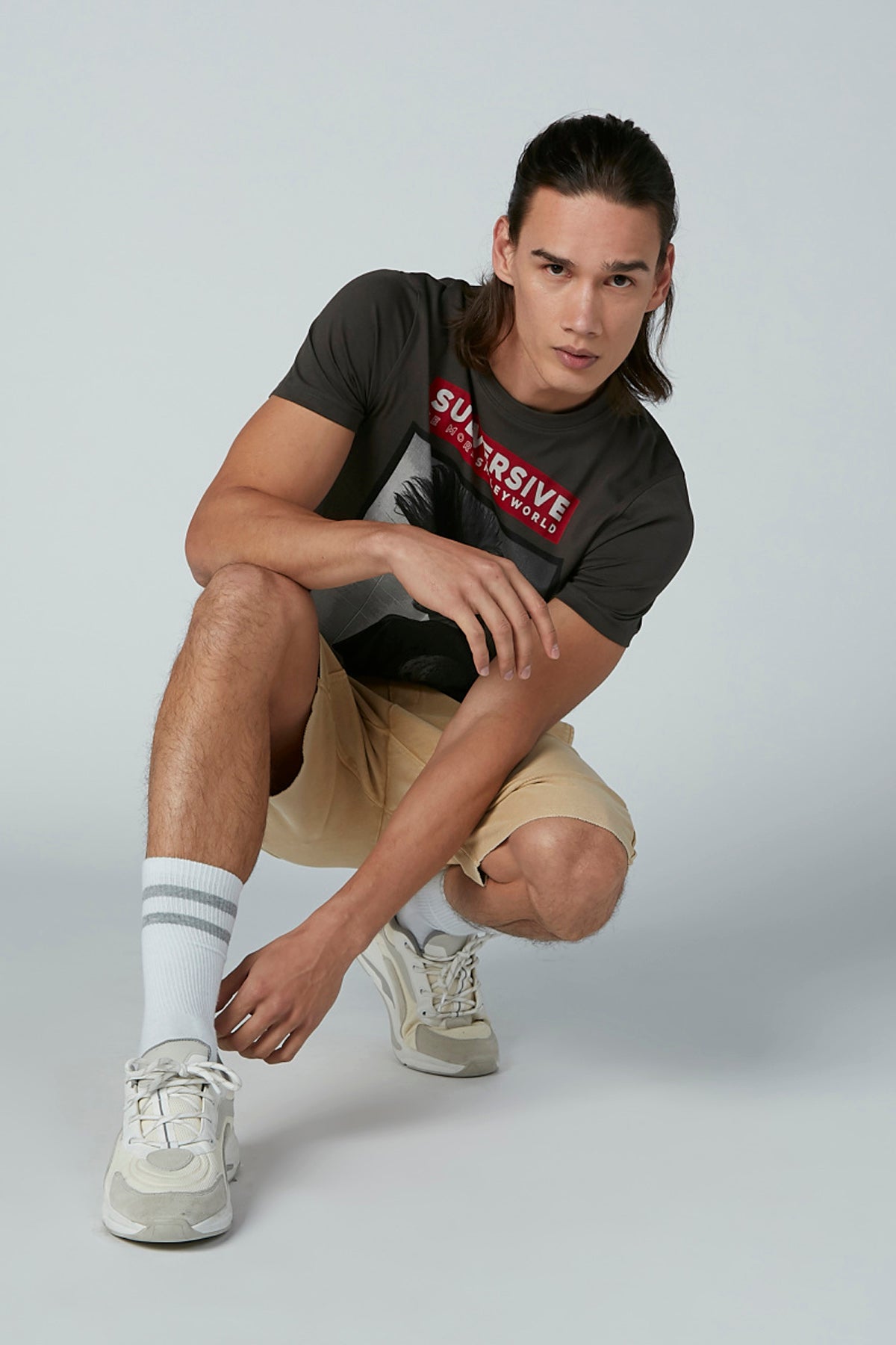 Printed T-shirt with Round Neck and Short Sleeves
