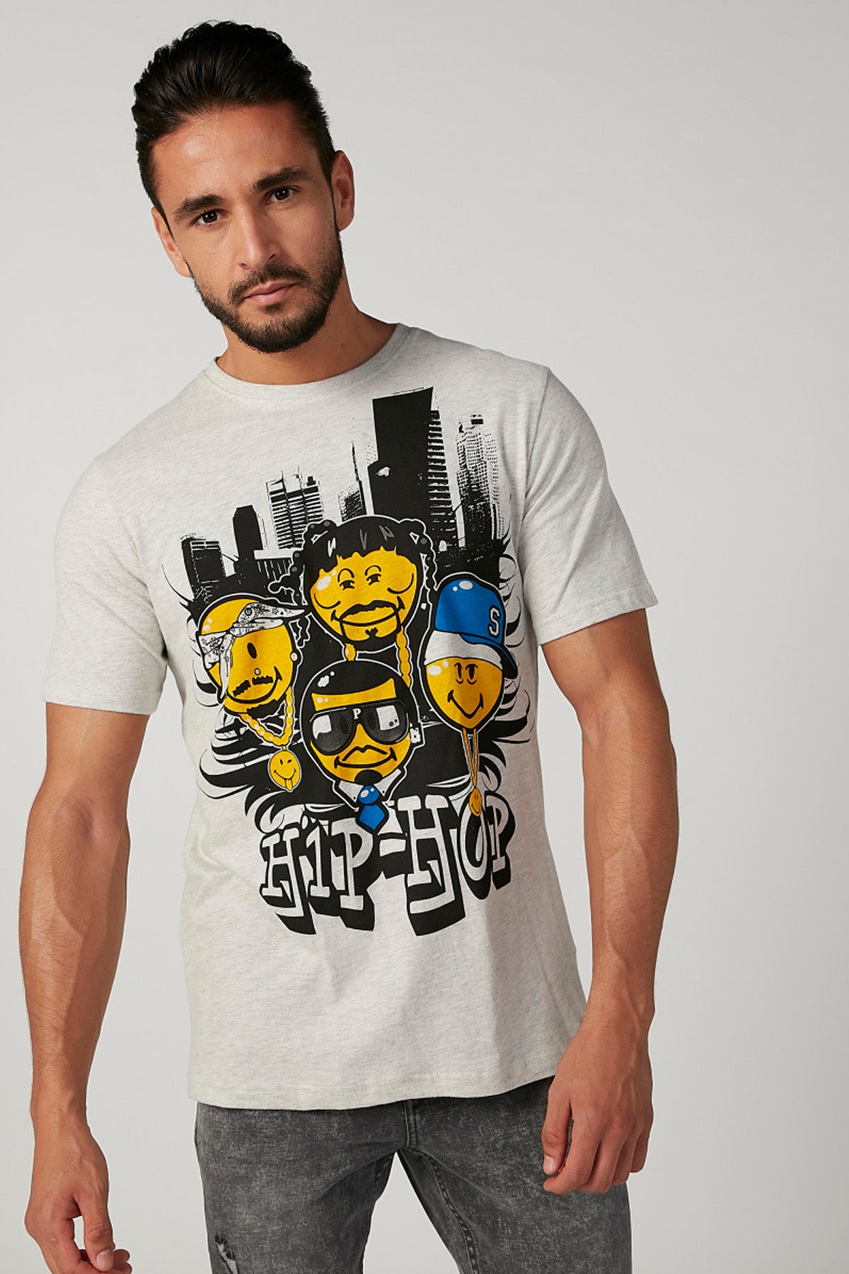 Slim Fit Graphic Printed Crew Neck T-shirt